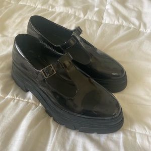 Black Platform Mary Janes